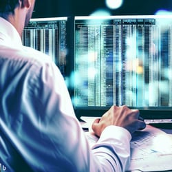 person working on a computer image